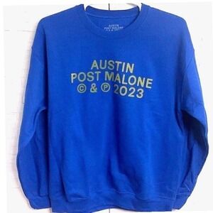 Austin Post Malone 2023 Cry Tour Graphic Crewneck Sweatshirt Mens Size L